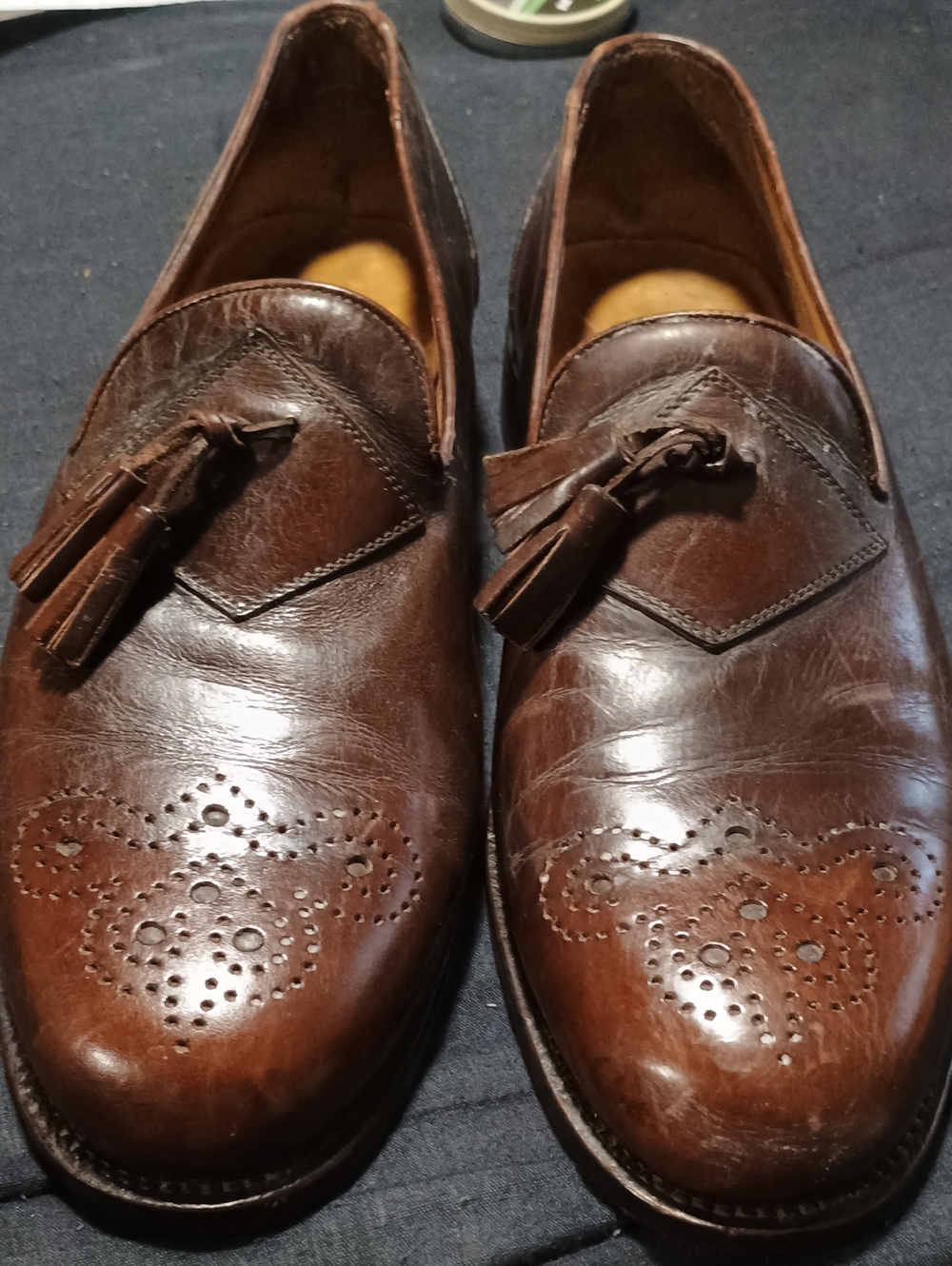 Joseph Abboud Brown Leather Tassel Loafers (225)